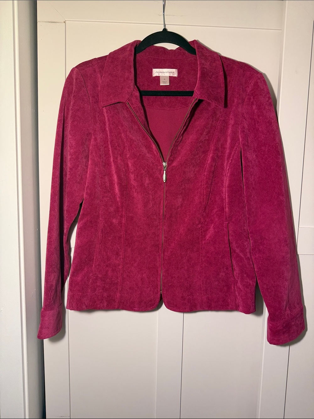 Christopher & Banks Raspberry Suede Zip Jacket